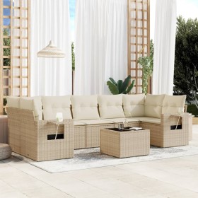 Gartensofa-Set mit beigen Kissen 8 Stück PE-Rattan von , Gartensets - Ref: Foro24-3252275, Preis: 580,99 €, Rabatt: %