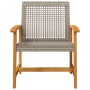 Garden chairs 2 pcs acacia wood and gray synthetic rattan by , Modular outdoor sofas - Ref: Foro24-367596, Price: 117,67 €, D...