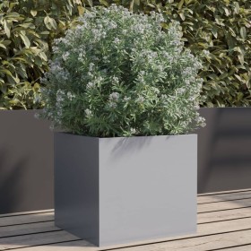 Silver galvanized steel planter 32x30x29 cm by , Pots and planters - Ref: Foro24-841545, Price: 23,91 €, Discount: %