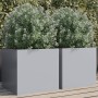 Planters 2 units silver galvanized steel 42x40x39 cm by , Pots and planters - Ref: Foro24-841558, Price: 56,10 €, Discount: %