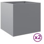 Planters 2 units silver galvanized steel 42x40x39 cm by , Pots and planters - Ref: Foro24-841558, Price: 56,10 €, Discount: %