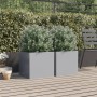 Planters 2 units silver galvanized steel 42x40x39 cm by , Pots and planters - Ref: Foro24-841558, Price: 56,10 €, Discount: %