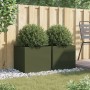 Planters 2 pcs olive green cold rolled steel 49x47x46 cm by , Pots and planters - Ref: Foro24-841566, Price: 76,33 €, Discoun...