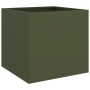 Planters 2 pcs olive green cold rolled steel 49x47x46 cm by , Pots and planters - Ref: Foro24-841566, Price: 76,33 €, Discoun...