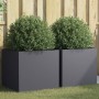 Planters 2 pcs anthracite cold rolled steel 49x47x46 cm by , Pots and planters - Ref: Foro24-841564, Price: 136,05 €, Discoun...