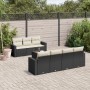 8-teiliges Gartensofa-Set und schwarze synthetische Rattankissen von , Modulare Sofas für den Außenbereich - Ref: Foro24-3251...