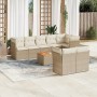 9-teiliges Gartensofa-Set mit beigen synthetischen Rattankissen von , Gartensets - Ref: Foro24-3223734, Preis: 687,82 €, Raba...