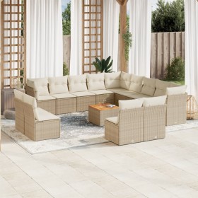 14-teiliges Gartensofa-Set mit beigen synthetischen Rattankissen von , Gartensets - Ref: Foro24-3223937, Preis: 1,00 €, Rabat...