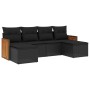 6-teiliges Gartensofa-Set und schwarze synthetische Rattankissen von , Gartensets - Ref: Foro24-3260298, Preis: 393,04 €, Rab...