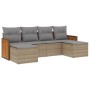 Gartensofa-Set mit Kissen, 6-teilig, beiges synthetisches Rattan von , Gartensets - Ref: Foro24-3260302, Preis: 410,60 €, Rab...