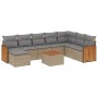 9-teiliges Gartensofa-Set mit beigen synthetischen Rattankissen von , Gartensets - Ref: Foro24-3260337, Preis: 597,99 €, Raba...