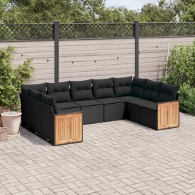 8-teiliges Gartensofa-Set und schwarze synthetische Rattankissen von , Gartensets - Ref: Foro24-3260354, Preis: 622,68 €, Rab...