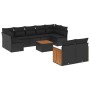 Set de sofás de jardín 10 pzas cojines ratán sintético negro de , Conjuntos de jardín - Ref: Foro24-3260375, Precio: 666,26 €...