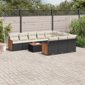 11-teiliges Gartensofa-Set und schwarze synthetische Rattankissen von , Gartensets - Ref: Foro24-3260425, Preis: 644,49 €, Ra...