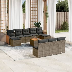 11-piece garden sofa set and gray synthetic rattan cushions by , Garden sets - Ref: Foro24-3260478, Price: 649,99 €, Discount: %