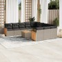 12-teiliges Gartensofa-Set mit grauen synthetischen Rattankissen von , Gartensets - Ref: Foro24-3260520, Preis: 831,62 €, Rab...