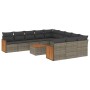 12-teiliges Gartensofa-Set mit grauen synthetischen Rattankissen von , Gartensets - Ref: Foro24-3260520, Preis: 831,62 €, Rab...