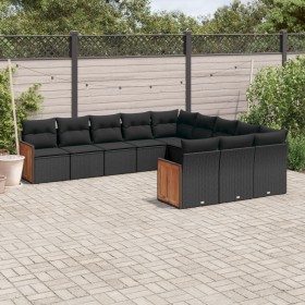 11-teiliges Gartensofa-Set und schwarze synthetische Rattankissen von , Gartensets - Ref: Foro24-3260508, Preis: 695,99 €, Ra...