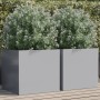 Planters 2 units silver galvanized steel 49x47x46 cm by , Pots and planters - Ref: Foro24-841570, Price: 66,94 €, Discount: %