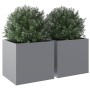 Planters 2 units silver galvanized steel 49x47x46 cm by , Pots and planters - Ref: Foro24-841570, Price: 66,94 €, Discount: %