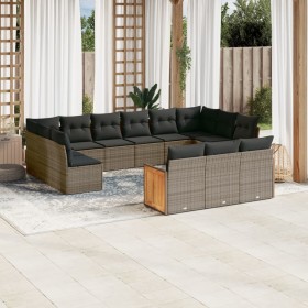 Garden sofa set with cushions 13 pieces gray synthetic rattan by , Garden sets - Ref: Foro24-3260541, Price: 854,99 €, Discou...