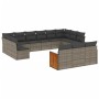 Gartensofa-Set mit Kissen, 13-teilig, graues synthetisches Rattan von , Gartensets - Ref: Foro24-3260541, Preis: 854,34 €, Ra...