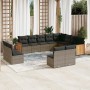 Set de sofás de jardín 12 pzas con cojines ratán sintético gris de , Conjuntos de jardín - Ref: Foro24-3260555, Precio: 786,9...