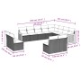 12-teiliges Gartensofa-Set mit grauen synthetischen Rattankissen von , Gartensets - Ref: Foro24-3260555, Preis: 786,91 €, Rab...