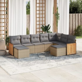 9-teiliges Gartensofa-Set mit beigen synthetischen Rattankissen von , Gartensets - Ref: Foro24-3260624, Preis: 606,99 €, Raba...