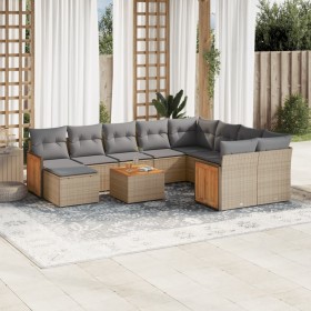 11-piece garden sofa set with beige synthetic rattan cushions by , Garden sets - Ref: Foro24-3260645, Price: 786,02 €, Discou...