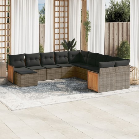 11-piece garden sofa set and gray synthetic rattan cushions by , Garden sets - Ref: Foro24-3260653, Price: 708,19 €, Discount: %