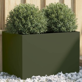 Olive green cold rolled steel planter 62x40x39 cm by , Pots and planters - Ref: Foro24-841598, Price: 75,99 €, Discount: %