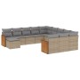 12-teiliges Gartensofa-Set und braune synthetische Rattankissen von , Gartensets - Ref: Foro24-3260666, Preis: 918,16 €, Raba...