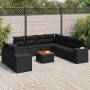 Set de sofás de jardín 10 pzas cojines ratán sintético negro de , Conjuntos de jardín - Ref: Foro24-3225509, Precio: 732,88 €...