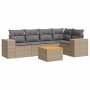 Gartensofa-Set mit Kissen, 6-teilig, beiges synthetisches Rattan von , Gartensets - Ref: Foro24-3257767, Preis: 512,28 €, Rab...