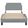 Light gray fabric bed frame with headboard 90x200 cm by , Beds and slatted bases - Ref: Foro24-373105, Price: 116,16 €, Disco...