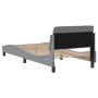 Light gray fabric bed frame with headboard 90x200 cm by , Beds and slatted bases - Ref: Foro24-373105, Price: 116,16 €, Disco...