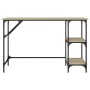 Sonoma-Schreibtisch aus Holzwerkstoff und Metall, 120 x 50 x 75 cm von , Schreibtische - Ref: Foro24-845322, Preis: 69,99 €, ...