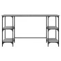 Sonoma grauer Schreibtisch aus Holzwerkstoff und Metall, 140 x 50 x 75 cm von , Schreibtische - Ref: Foro24-845329, Preis: 87...