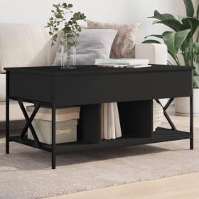 Engineered wood and black metal coffee table 100x55x50 cm by , Coffee table - Ref: Foro24-845336, Price: 105,37 €, Discount: %