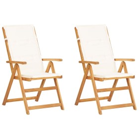 Reclining garden chairs 2 pcs solid acacia wood brown by vidaXL, Garden chairs - Ref: Foro24-45937, Price: 132,07 €, Discount: %