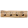 Wall coat rack with 4 hooks solid mango wood by , Hat and coat racks - Ref: Foro24-358957, Price: 42,94 €, Discount: %