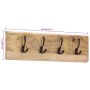 Wall coat rack with 4 hooks solid mango wood by , Hat and coat racks - Ref: Foro24-358957, Price: 42,94 €, Discount: %