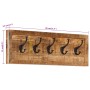 Wall coat rack with 5 hooks solid mango wood by , Hat and coat racks - Ref: Foro24-358955, Price: 48,98 €, Discount: %