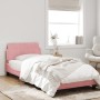 Estructura de cama con cabecero de terciopelo rosa 80x200 cm de , Camas y somieres - Ref: Foro24-373077, Precio: 143,16 €, De...