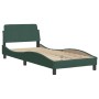 Estructura cama con cabecero terciopelo verde oscuro 80x200 cm de , Camas y somieres - Ref: Foro24-373075, Precio: 126,98 €, ...