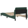 Estructura cama con cabecero terciopelo verde oscuro 80x200 cm de , Camas y somieres - Ref: Foro24-373075, Precio: 126,98 €, ...