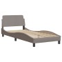 Bed frame with headboard in taupe gray fabric 90x190 cm by , Beds and slatted bases - Ref: Foro24-373089, Price: 114,67 €, Di...