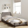 Bed frame with headboard in taupe gray fabric 90x190 cm by , Beds and slatted bases - Ref: Foro24-373089, Price: 114,67 €, Di...