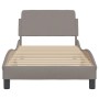 Bed frame with headboard in taupe gray fabric 90x190 cm by , Beds and slatted bases - Ref: Foro24-373089, Price: 114,67 €, Di...